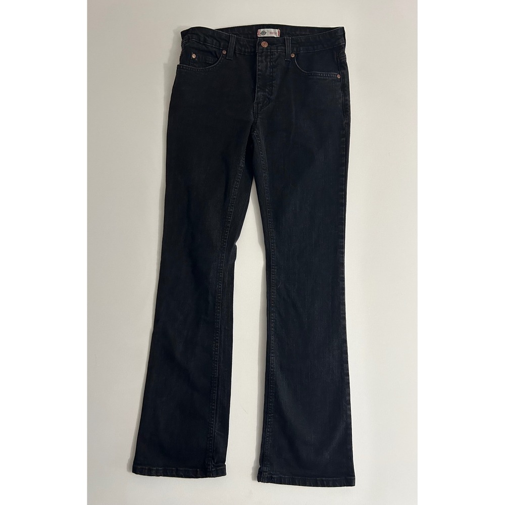 Dickies Women Black Bootcut Jeans Mid Rise Denim Pants Size 30x31.5